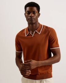 STORTFO - SS Rayon Open Neck Polo Ted Baker United States at Ted Baker