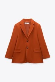 STRAIGHT CUT BUTTONED BLAZER - Geranium   United States at Zara