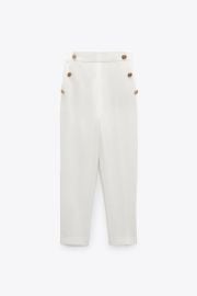 STRAIGHT LEG PANTS WITH METALLIC BUTTONS at Zara