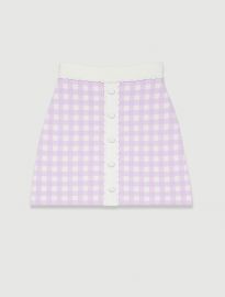 STRAIGHT SKIRT IN CHECKED JACQUARD at Maje