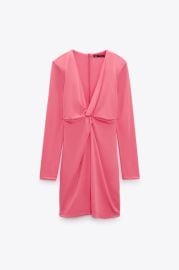 STRETCHY KNOTTED DRESS - Neon pink   United States at Zara