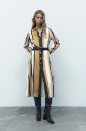 STRIPED BELTED SHIRT DRESS - Multicolored United States at Zara