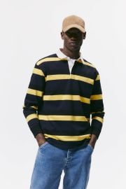 STRIPED POLO SHIRT - Black  Yellow   United States at Zara