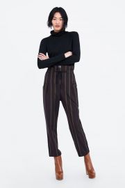 STRIPED PRINT PANTS at Zara