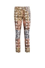 STRIPES & COINS PRINT SKINNY JEANS at Roberto Cavalli