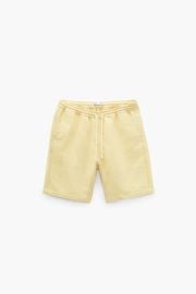 STRUCTURED SHORTS WITH DRAWSTRING - Yellow   United States at Zara