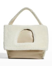 STUDIO AMELIA Monument Cutout Shearling Shoulder Bag at Neiman Marcus