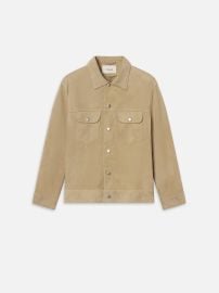 SUEDE TRUCKER JACKET OXFORD BEIGE FRAME at Frame