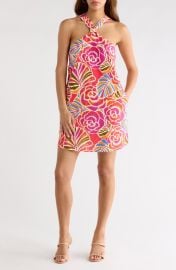 SUGARLIPS Nomi Floral Print Halter Minidress at Nordstrom