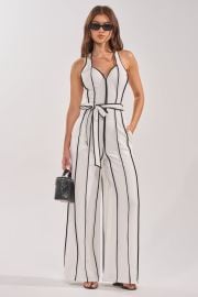 SUMMER SERENADE STRIPE HALTER JUMPSUIT AKIRA at Akira