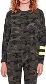 SUNDRY Camo Striped Sweatshirt 3 at  Womens Clothing store at Amazon