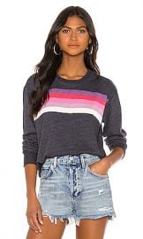 SUNDRY Crop Blouson Sweatshirt in Navy from Revolve com at Revolve