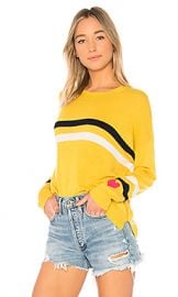 SUNDRY Stripes   Heart Cashmere Blend Crew Neck in Mustard from Revolve com at Revolve