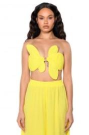 SUNSHINE BABY STRAPLESS CROP TOP in yellow at Akira