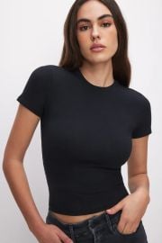 SUPER STRETCH BABY TEE BLACK001 - GOOD AMERICAN at Good American