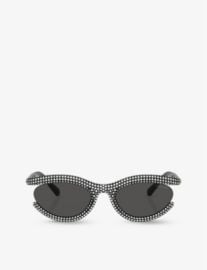 SWAROVSKI - SK6006 crystal-embellished oval-frame metal sunglasses com at Selfridges