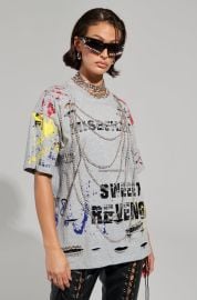 SWEET REVENGE DISTRESSED T-SHIRT IN GREY AKIRA at Akira