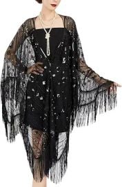 SWEETV Women's 1920s Long Shawl WrapsSequin Flapper Evening Shawls for women formal/Party/Wedding/Formal/Harlem night at Amazon