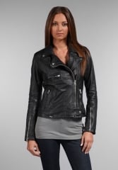 SWORD Novara Moto Leather Jacket in Black at Revolve