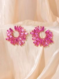 SXY Cubic Zirconia Decor Stud Earrings at Shein