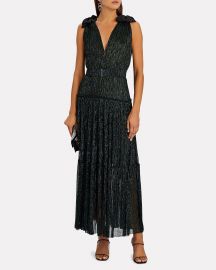 Sabina Musayev Ray Plissé Lurex Maxi Dress at Intermix