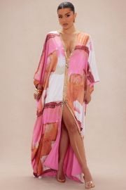 Sabina Satin Kaftan Dress - Pinkcombo Fashion Nova at Fashion Nova