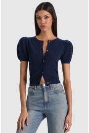 Sabine Pointelle Puff Sleeve Cardigan at Nordstrom