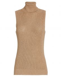 Sabrina Lurex Sleeveless Turtleneck Top at Intermix