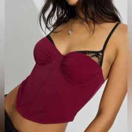 Sabrina Peek-A-Boo Bustier Top Black Garage at Garage Clothing