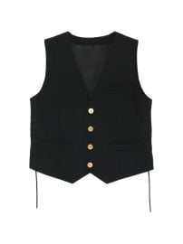 Sacai Button Waistcoat Black at Farfetch