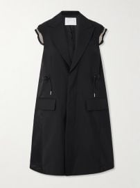 Sacai Canvas trimmed grain de poudre and shell vest at Net a Porter