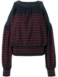 Sacai Cold Shoulder Knitted Top at Farfetch