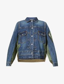 Sacai Contrast-panel denim and shell jacket at Selfridges