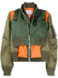 Sacai Layered Style Colour Block Bomber Jacket - at Farfetch