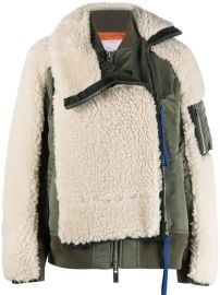 Sacai Shearling Panelled Jacket - at Farfetch