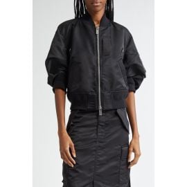 Sacai Short Sleeve Nylon Twill Bomber Jacket at Nordstrom