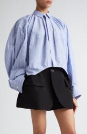 Sacai Striped cotton shirt at Farfetch