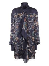 Sacai floral-print Ruffled Mini Dress Blue at Farfetch