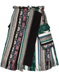 Sacai multi-print Fringed Wrap Skirt - at Farfetch