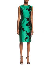 Sachin   Babi Noir Sleeveless Embroidered Cocktail Dress  Emerald at Neiman Marcus