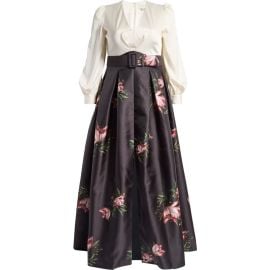 Sachin & Babi Zoe Floral Long Sleeve Mikado Gown at Nordstrom