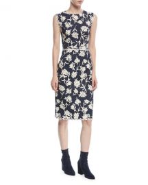 Sachin  amp  Babi Lillie Scalloped Floral-Print Dress   Neiman Marcus at Neiman Marcus