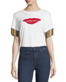 Sachin  amp  Babi Tassel-Sleeve Lips Tee   Neiman Marcus at Neiman Marcus