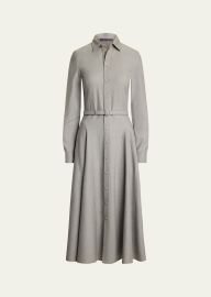 Safford Long-Sleeve Belted Midi Shirtdress at Bergdorf Goodman
