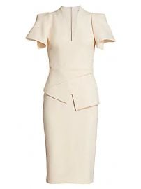 Safiyaa - Mirana Heavy Crepe Peplum Dress at Saks Fifth Avenue