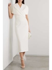 Safiyaa Flora cape effect crepe midi dress at Net a Porter