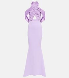 Safiyaa Louella Verbena Embroidered Long Dress at Mytheresa