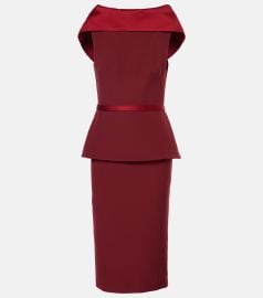 Safiyaa Rella draped peplum heavy cr pe midi dress at Mytheresa