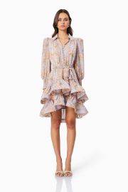 Sahara Floral Mini Day Dress in Purple Elliatt at Elliatt