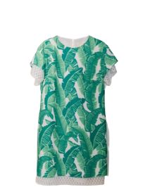 Sail to Sable Short Sleeve Shift Dress with Lace Trim at eBay